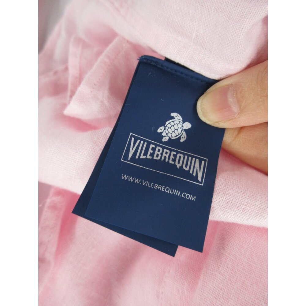 Vilebrequin Shirt Small Linen Button Up Pocket Summer Resort Wear Beach - Picture 11 of 13